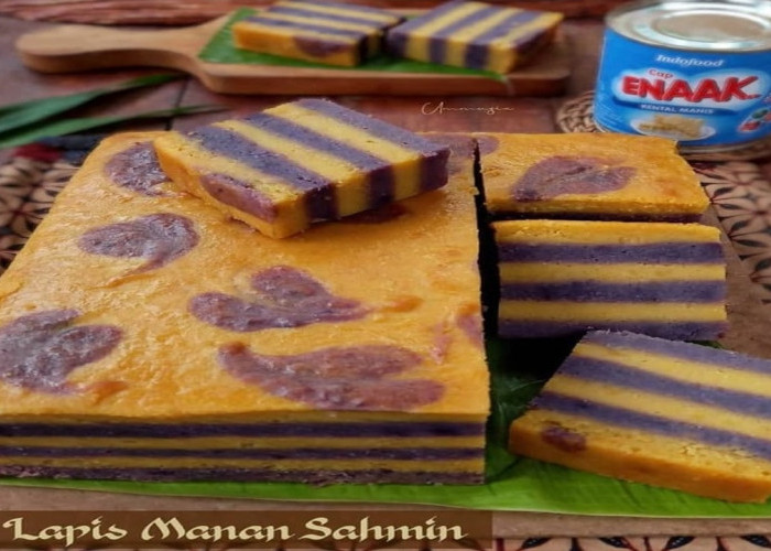 Lapis Manan Sahmin Perpaduan Ubi Ungu dan Ubi Madu yang Lembut dan Legit