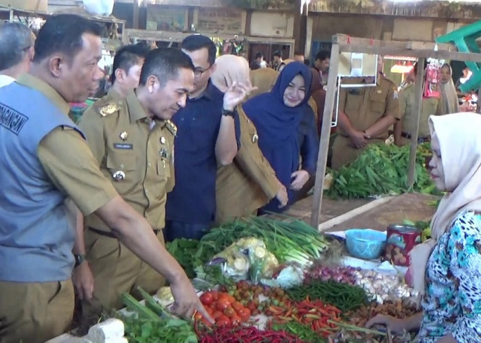 Pj Walikota Palembang Ratu Dewa Bersama Pj Ketua Tp PKK Tinjau Pasar Murah Serentak Se-Sumsel