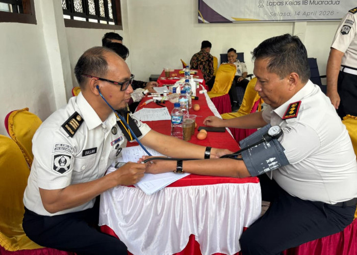 Perkuat Stok di OKU Selatan, HBP ke-62, Lapas Muaradua Gelar Donor Darah 