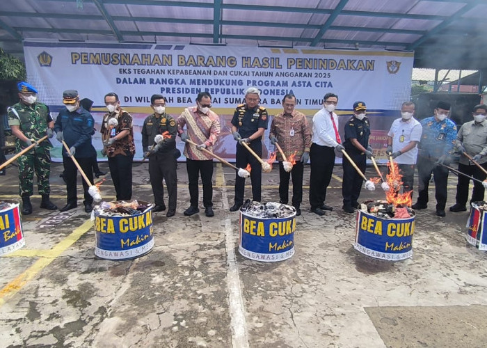 Bea Cukai Sumbagtim Tegaskan Komitmen Pengawasan, Musnahkan Barang Ilegal Puluhan Miliar