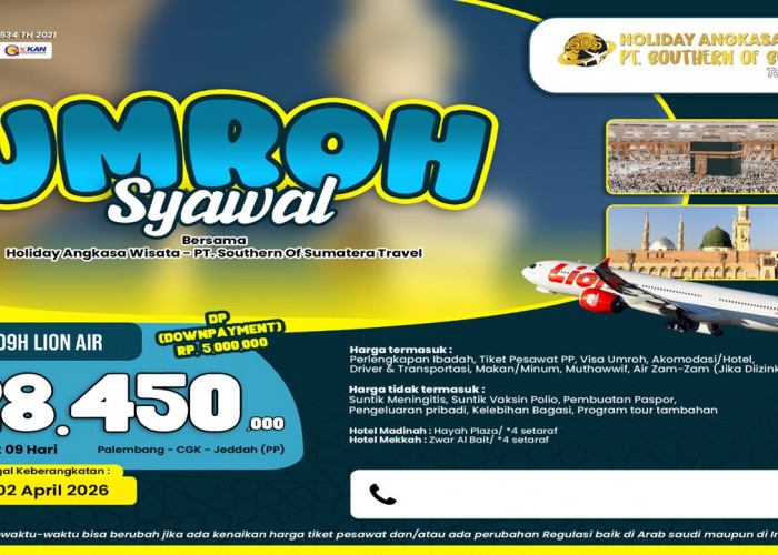 Holiday Angkasa Wisata Buka Pendaftaran Umroh Syawal 9 Hari, Berangkat 2 April 2026 dengan Lion Air