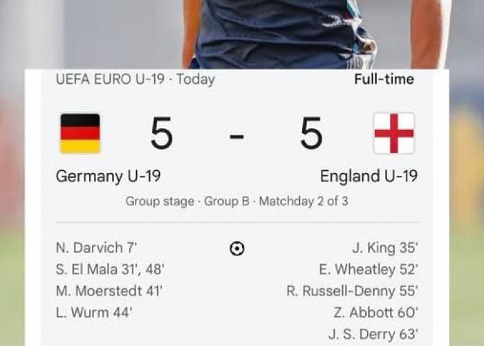 Kejutan di Euro U-19, Inggris Bangkit Tahan Jerman 5-5