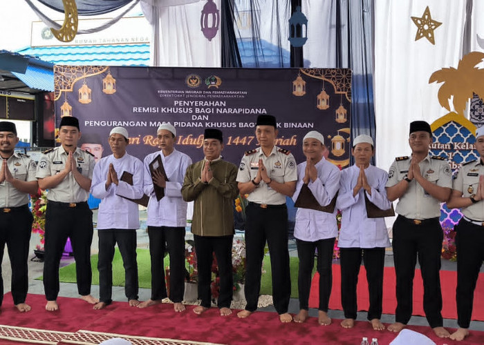 Momen Idul Fitri 1447 H, 8 Napi di Rutan Kelas I Palembang Langsung Bebas 