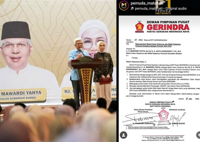 Prabowo Subianto Tanda Tangani Surat Rekomendasi untuk Duet Matahati Mawardi Yahya-RA Anita Noeringhati