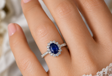 Cincin Safir Berpadu Berlian, Perhiasan Mewah yang Memancarkan Keanggunan Abadi
