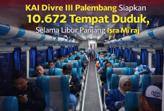 KAI Divre III Palembang Siapkan 10.672 Tempat Duduk, Selama Libur Panjang Isra Mi'raj
