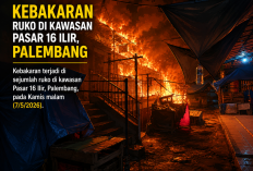 Breaking News!! Kebakaran Hebohkan Pasar 16 Ilir Palembang, Sejumlah Ruko Dilalap Api