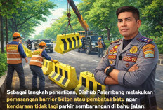 Bahu Jalan Dokter M. Ali Dipasangi Barrier Atasi Parkir Liar