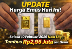 UPDATE Harga Emas Hari Ini! Selasa 10 Februari 2026 Naik Lagi, Tembus Rp2,95 Juta per Gram