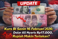 UPDATE Kurs BI Senin 16 Februari 2026: Dolar AS Nyaris Rp17.000, Rupiah Makin Tertekan?