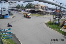 Terobos Lampu Merah, Sepeda Motor Tabrakan dengan Dump Truck di Simpang Balai Agung Sekayu